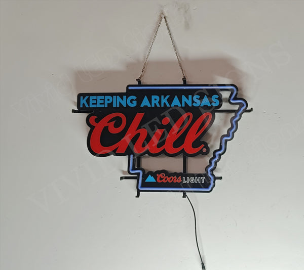 Light Beer Mountain Keeping Arkansas Chill LED Neon Sign Light Lamp