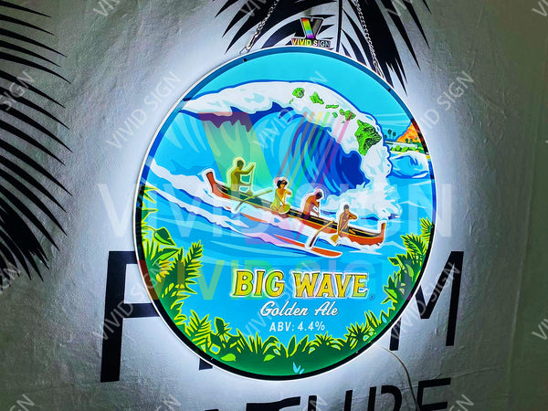 Kona Brewing Big Wave Golden Ale Beer 3D LED Neon Sign Light Lamp