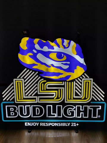LSU Tigers Bud Light LED Neon Sign Light Lamp With Dimmer
