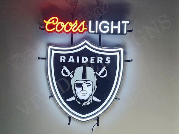 Las Vegas Raiders Coors Light Beer LED Neon Sign Light Lamp