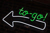 Left Arrow To Go Neon Light Sign Lamp Real Glass Wall Decor