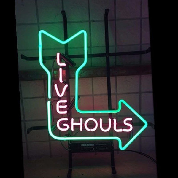 Live Ghouls Neon Light Sign Lamp Real Glass Wall Decor