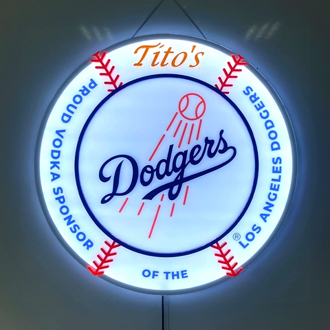 Los Angeles Dodgers Tito's Vodka Beer 2D LED Neon Sign Light Lamp