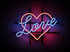 Love Heart Neon Light Sign Lamp Real Glass Wall Decor