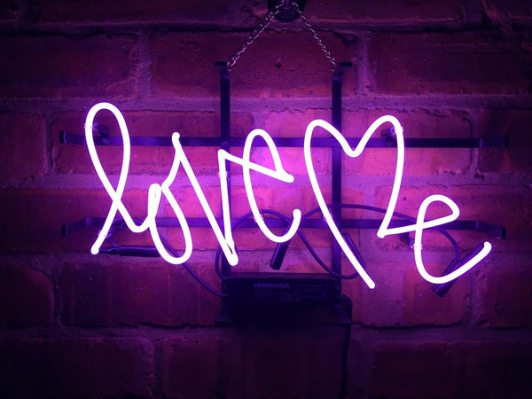 Love Me Neon Light Sign Lamp Real Glass Wall Decor