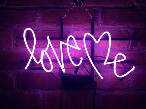 Love Me Neon Light Sign Lamp Real Glass Wall Decor