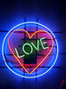 Green Love Heart Neon Light Sign Lamp Real Glass Wall Decor