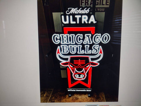 Michelob Ultra Beer Chicago Bulls NBA Basketball LED Neon Sign Light Lamp