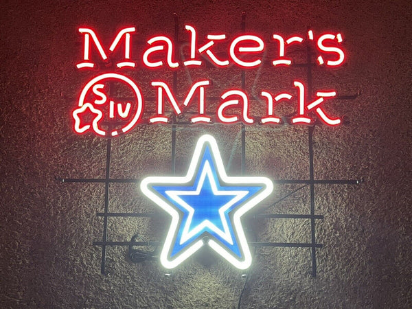 Maker's Mark Dallas Cowboys Faux LED Neon Sign Light Lamp