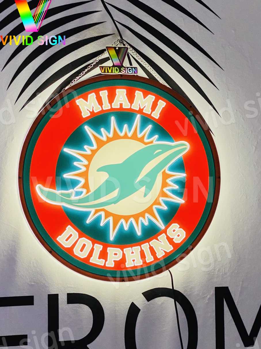 Miami Led Signs Miami Dolphins 3D LED Neon Sign Light Lamp – neonsign.us