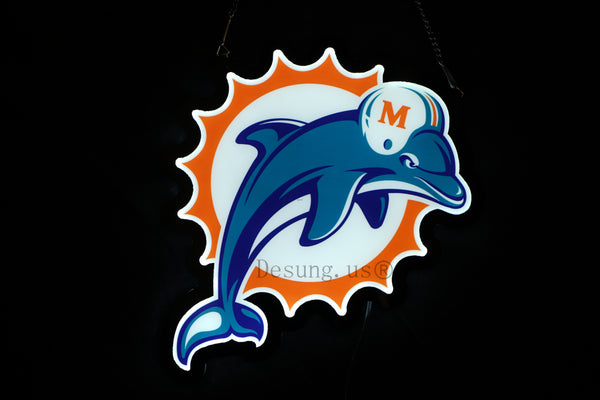 Miami Dolphins 2D LED Neon Sign Light Lamp