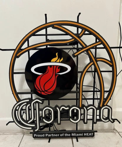 Miami Heat Corona Beer LED Neon Sign Light Lamp With Dimmer