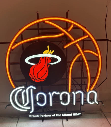 Miami Heat Corona Beer LED Neon Sign Light Lamp With Dimmer