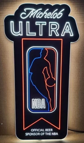 Michelob Ultra Beer NBA Basketball Sponsor 2D LED Neon Sign Light Lamp