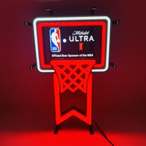 Michelob Ultra NBA Collaboration Basketball LED Neon Sign Light Lamp With Dimmer