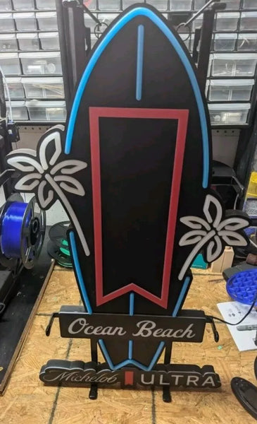 Michelob Ultra Ocean Beach LED Neon Sign Light Lamp