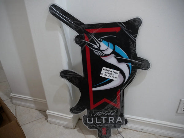 Michelob Ultra Superior Beer Marlin Fish 2D LED Neon Sign Light Lamp