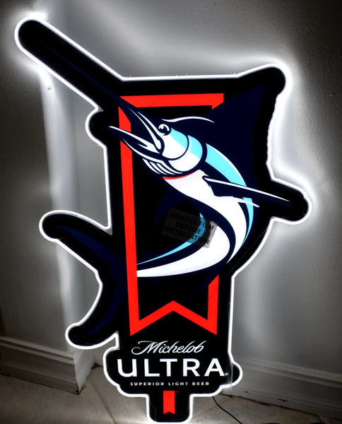 Michelob Ultra Superior Beer Marlin Fish 2D LED Neon Sign Light Lamp