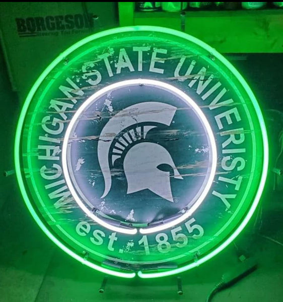 Michigan State University Est 1855 Neon Light Sign Lamp With HD Vivid Printing Technology