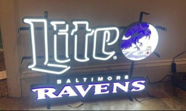 Baltimore Ravens Lite Beer LED Neon Sign Light Lamp