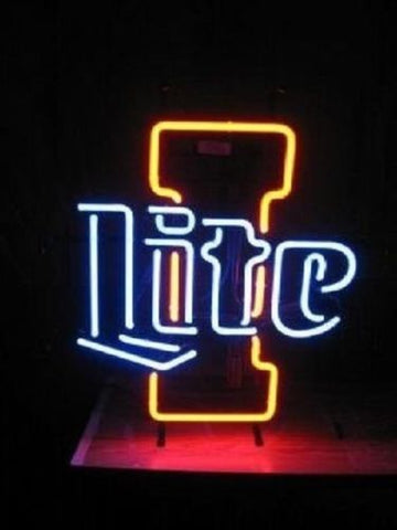 Illinois Fighting Illini Mascot Lite Beer Neon Light Lamp Sign