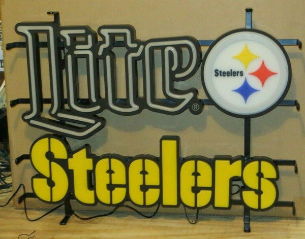 Pittsburgh Steelers Lite Beer LED Neon Sign Light Lamp