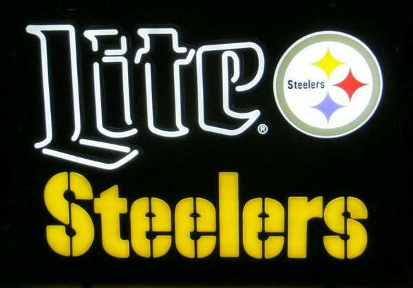 Pittsburgh Steelers Lite Beer LED Neon Sign Light Lamp