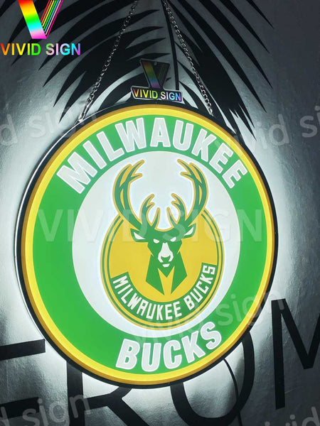 Milwaukee Bucks 3D LED Neon Sign Light Lamp