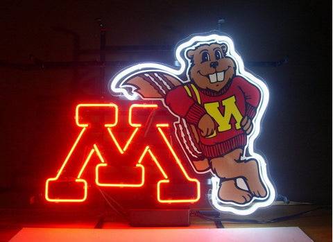 Minnesota Golden Gophers Mascot Neon Sign Light Lamp