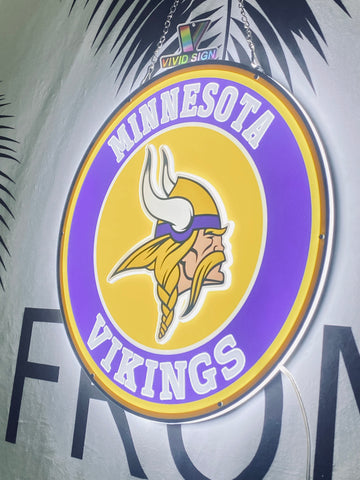 Minnesota Vikings 3D LED Neon Sign Light Lamp