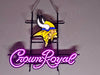 Minnesota Vikings Crown Royal Whisky LED Neon Sign Light Lamp With Dimmer