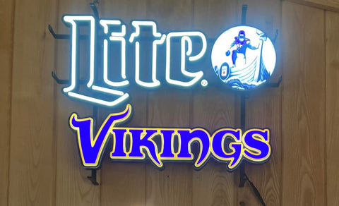 Minnesota Vikings Lite Beer LED Neon Sign Light Lamp