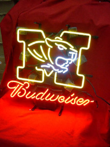 Budweiser Beer Missouri Tigers Mascot Logo Neon Light Lamp Sign