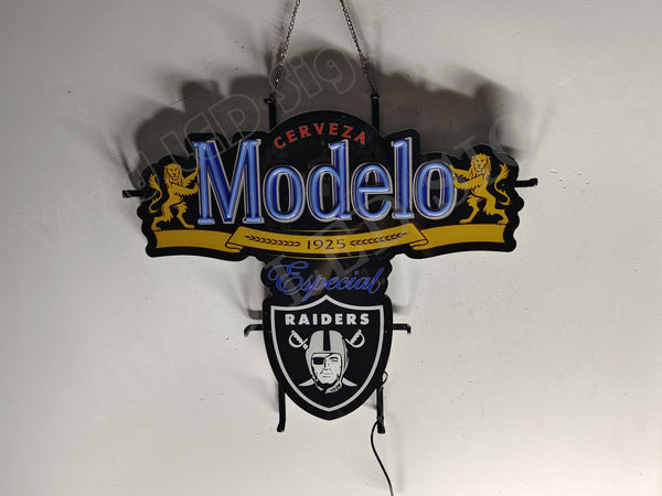 Modelo Cerveza Las Vegas Raiders LED Neon Sign Light Lamp