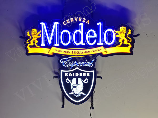 Modelo Cerveza Las Vegas Raiders LED Neon Sign Light Lamp