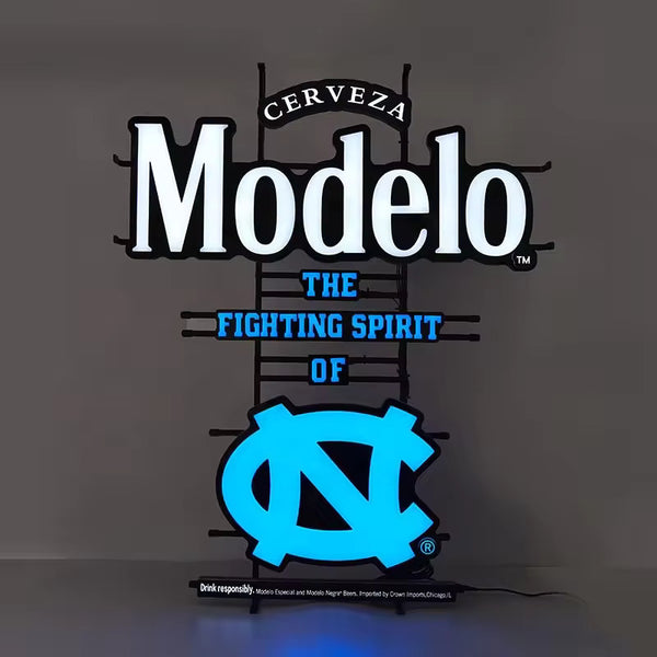 Modelo Especial Cerveza North Carolina Tarheels LED Neon Sign Light Lamp