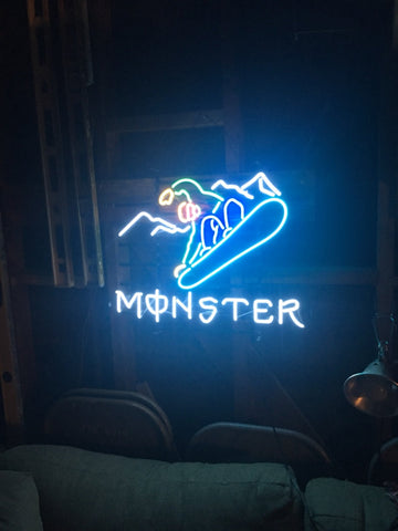 Monster Energy Drink Skiing Neon Light Sign Lamp