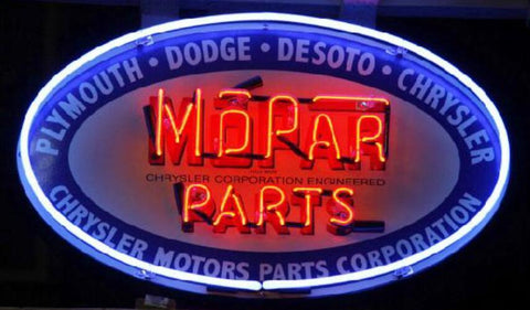 Mopar Car Parts Garage Chrysler Auto Car Neon Sign Light Lamp