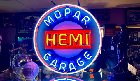 Mopar Hemi Garage Chrysler Auto Car Neon Sign Light Lamp