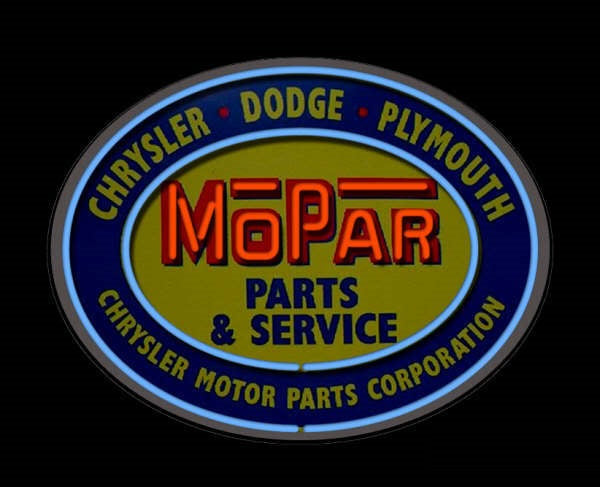 Mopar Parts Accessories Garage Chrysler Auto Car Neon Sign Light Lamp