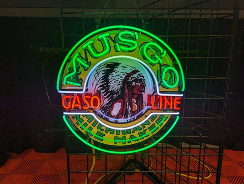 Musgo Gas Oil Fuel Gasoline Neon Light Sign Lamp HD Vivid Printing