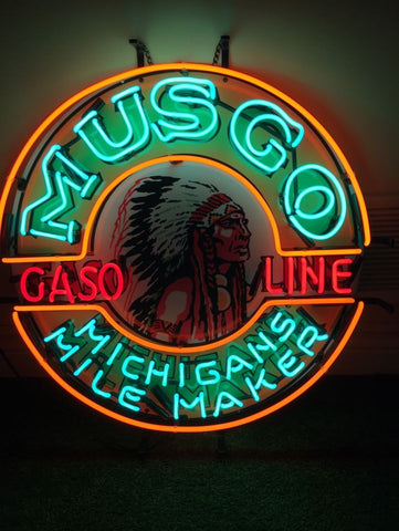 Musgo Michigans Mile Maker Gasoline Neon Light Sign Lamp With HD Vivid Printing
