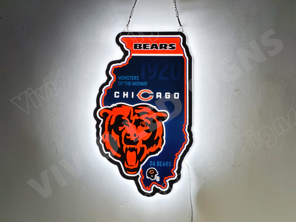 NFL Chicago Bears 3D LED  Neon Sign Light Lamp