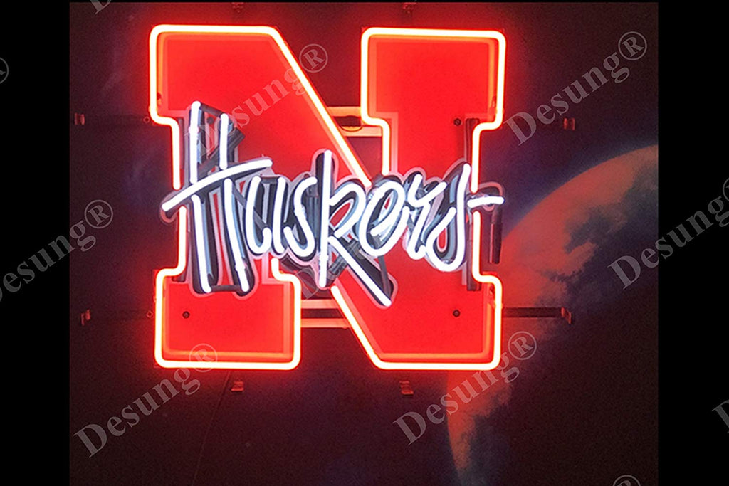 Nebraska Led Sign Nebraska Cornhuskers Mascot Logo Neon Light Lamp Sign HD Vivid Printin ...