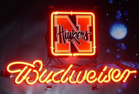 Nebraska Cornhuskers Budweiser Beer Neon Sign Light Lamp
