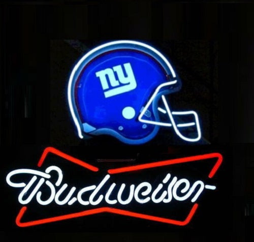 New York Yankees Budweiser Helmet Beer Bar Neon Sign Light Lamp