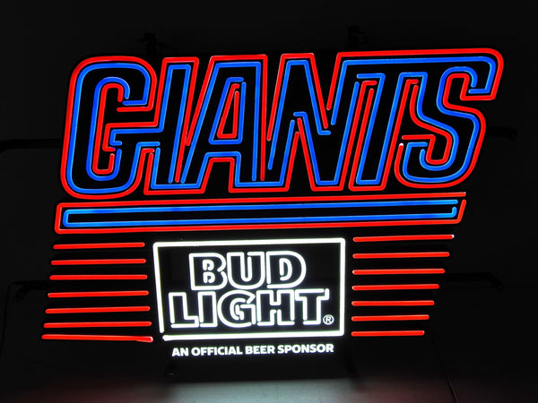 New York Giants Bud Light LED Neon Sign Light Lamp With Dimmer