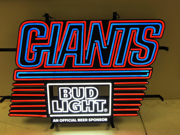 New York Giants Bud Light LED Neon Sign Light Lamp With Dimmer