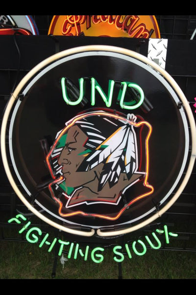 North Dakota Fighting Hawks Sioux Neon Sign Light Lamp HD Vivid Printing