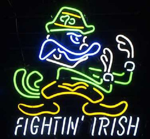 Notre Dame Fightin Irish Logo Neon Light Lamp Sign